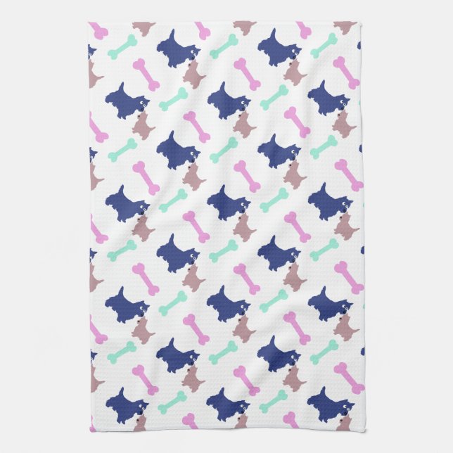 Scottish Terrier Bones wählen Farbe Dogenhandtuch  Handtuch (Vertikal)