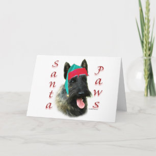 Scottish Terrier (brindle) Santa Paws Feiertagskarte