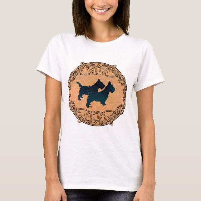 Scottish Terrier Celtic Design T-Shirt (Vorderseite)