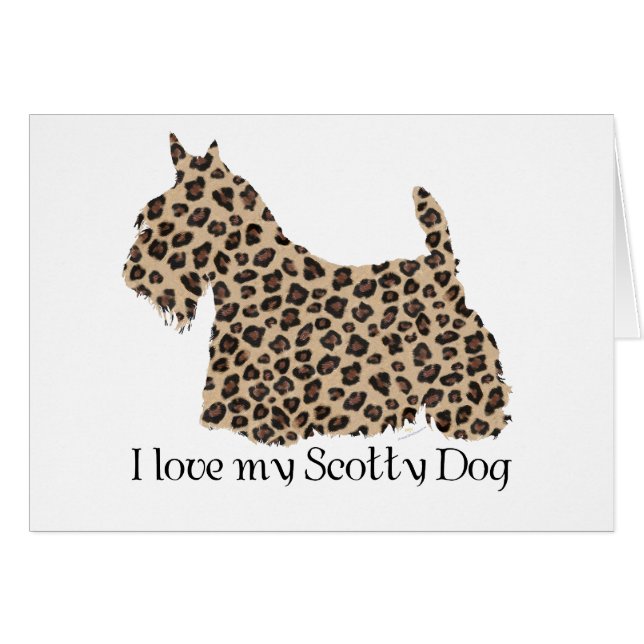 Scottish Terrier Cheetah Print (Vorderseite (Horizontal))