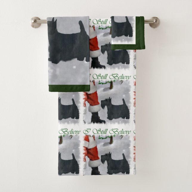 Scottish Terrier Christmas Badhandtuch Set (Insitu)