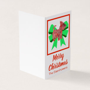 Scottish Terrier Christmas Dog & Green Bow Gift Ta