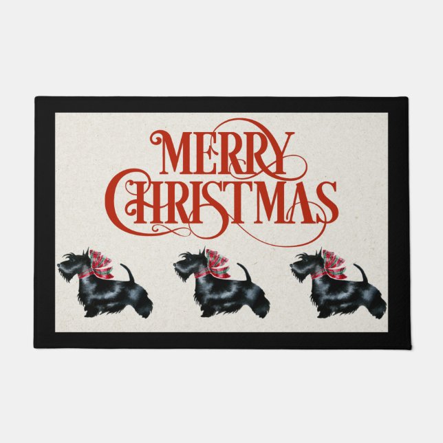 Scottish Terrier Christmas Door Mat Fußmatte (Vorderseite)