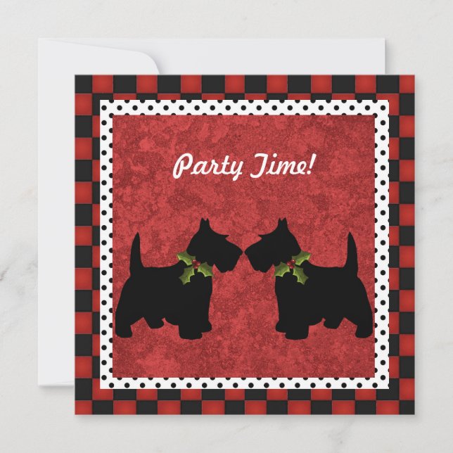 Scottish Terrier Christmas Fun Scottie Dog Custom Einladung (Vorderseite)