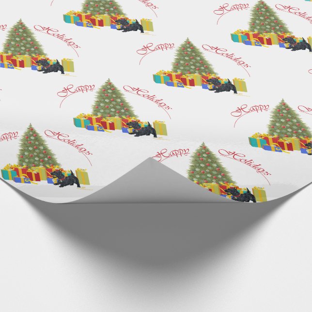 Scottish Terrier Christmas Geschenkpapier (Ecke)