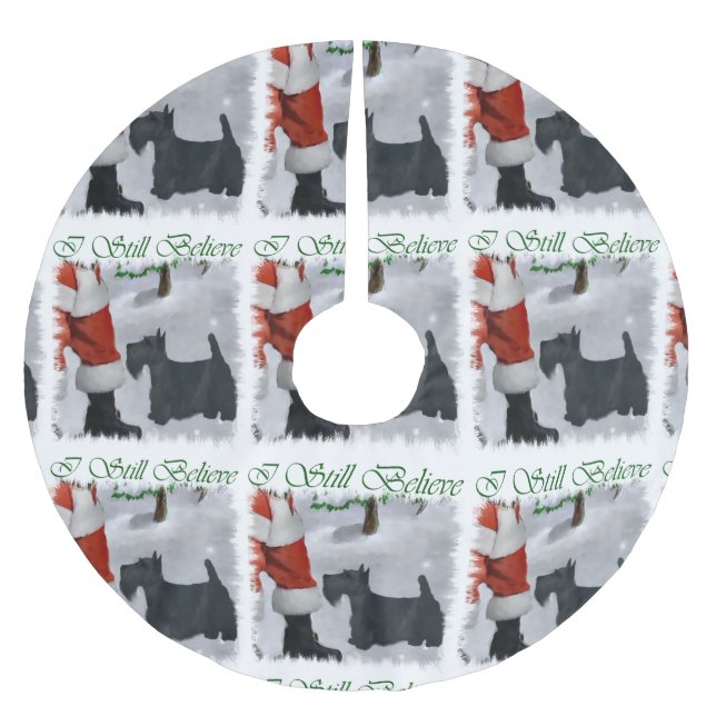 Scottish Terrier Christmas Polyester Weihnachtsbaumdecke (Vorderseite)