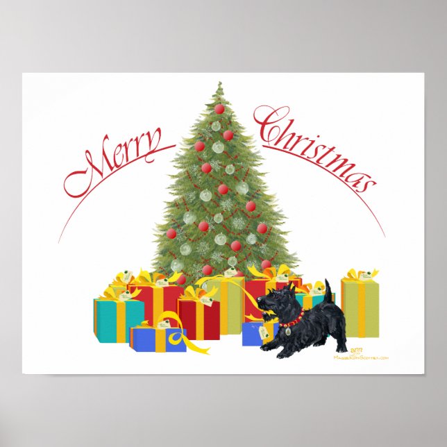 Scottish Terrier Christmas Poster (Vorne)