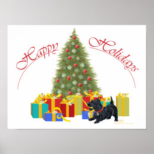 Scottish Terrier Christmas Poster