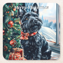 Scottish Terrier Christmas Rechteckiger Pappuntersetzer