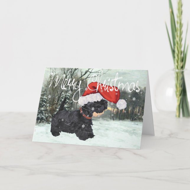 Scottish Terrier Christmas Snow Feiertagskarte (Vorderseite)