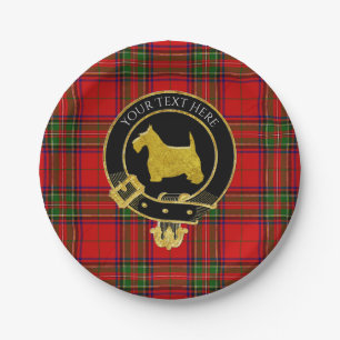 Scottish Terrier Clan Wappen  Pappteller