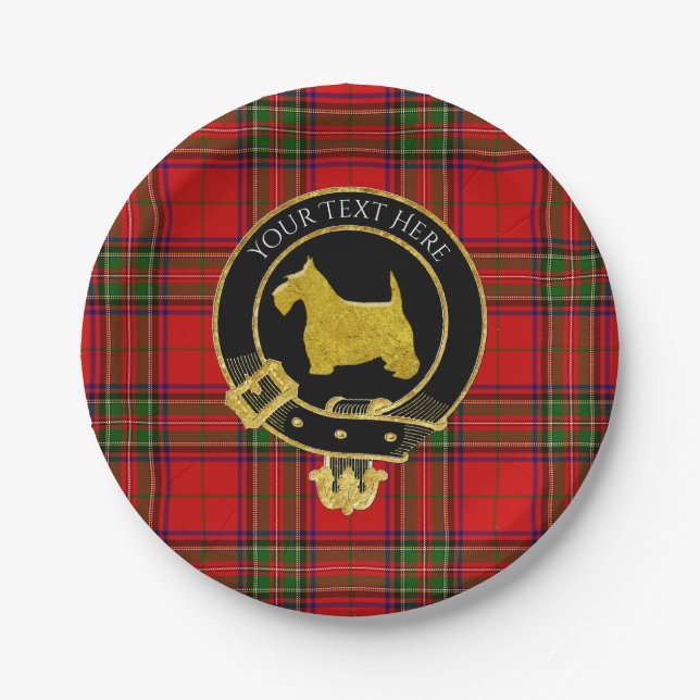 Scottish Terrier Clan Wappen  Pappteller (Vorderseite)
