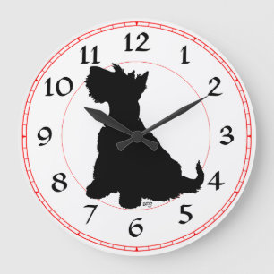 Scottish Terrier Clock Große Wanduhr