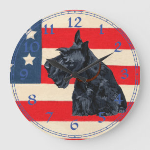 Scottish Terrier Clock Große Wanduhr