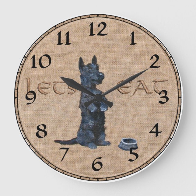 Scottish Terrier Clock Große Wanduhr (Vorderseite)