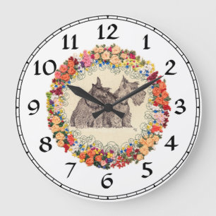 Scottish Terrier Clock Große Wanduhr