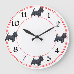 Scottish Terrier Clock Große Wanduhr