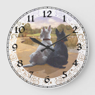Scottish Terrier Clock Große Wanduhr