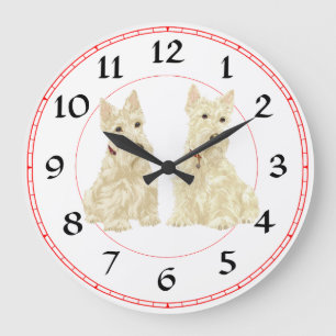 Scottish Terrier Clock Große Wanduhr
