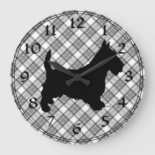Scottish Terrier Clock Große Wanduhr