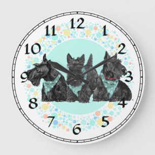 Scottish Terrier Clock Große Wanduhr