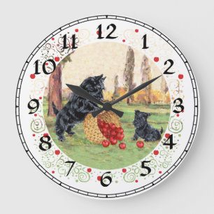 Scottish Terrier Clock Große Wanduhr