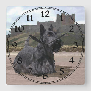 Scottish Terrier Clock Quadratische Wanduhr