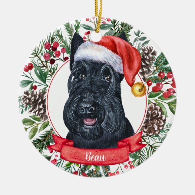 Scottish Terrier Custom Dog Christmas Ornament (Vorne)