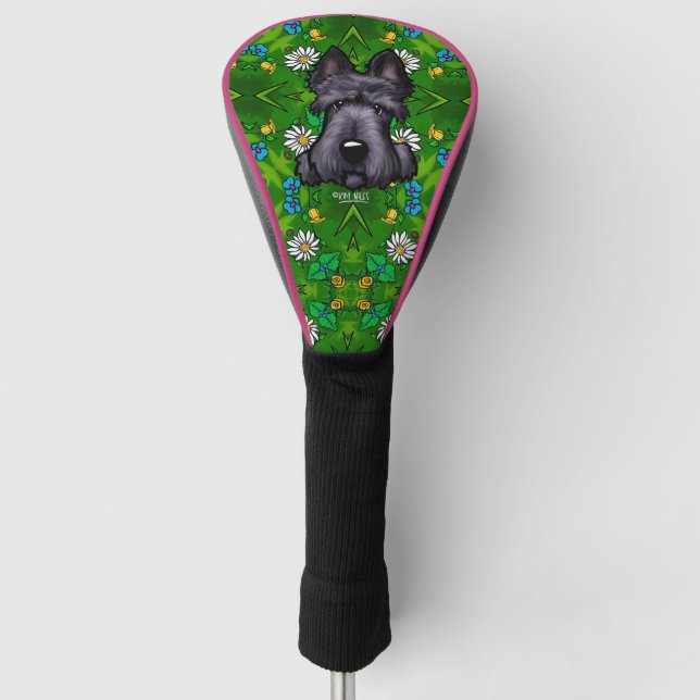 Scottish Terrier Daisy Golf Headcover (Vorderseite)