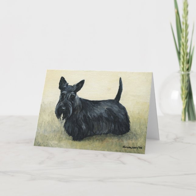 "Scottish Terrier" Dog Art Blank Notecard Karte (Vorderseite)