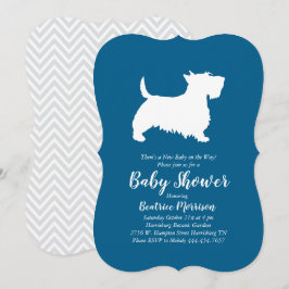 Scottish Terrier Dog Baby Shower Blue Boy Einladung