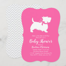 Scottish Terrier Dog Baby Shower Pink Girl Einladung