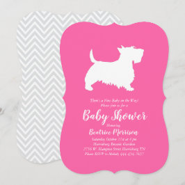Scottish Terrier Dog Baby Shower Pink Girl Einladung