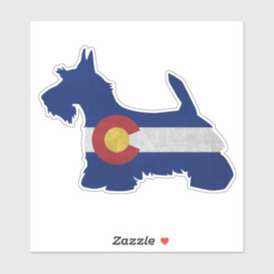Scottish Terrier Dog Breed Colorado Flag Aufkleber