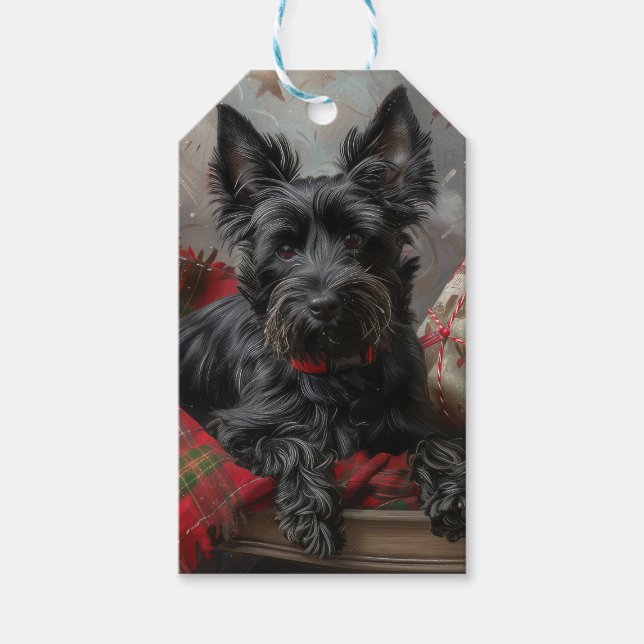 Scottish Terrier Dog Christmas Geschenkanhänger (Vorderseite)
