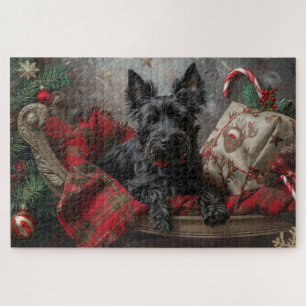 Scottish Terrier Dog Christmas Puzzle