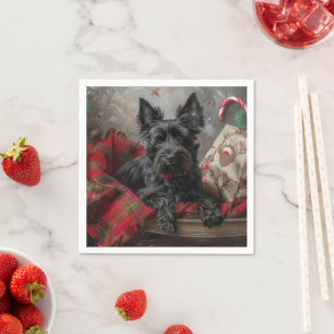 Scottish Terrier Dog Christmas Serviette