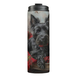 Scottish Terrier Dog Christmas Thermosbecher