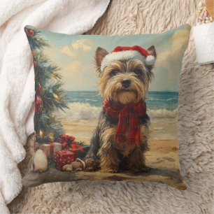 Scottish Terrier Dog Christmas Vintag Beach Kissen
