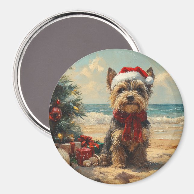 Scottish Terrier Dog Christmas Vintag Beach Magnet (Vorderseite/Rückseite)