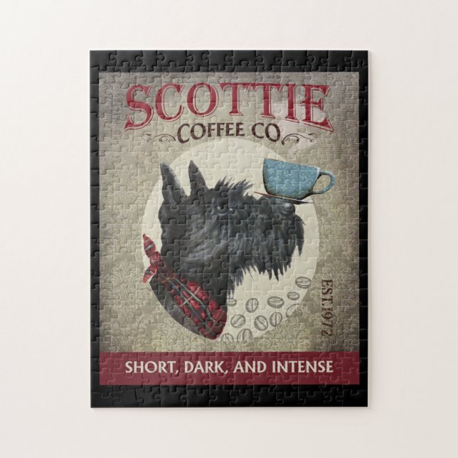Scottish Terrier Dog Coffee Company Puzzle (Vertikal)
