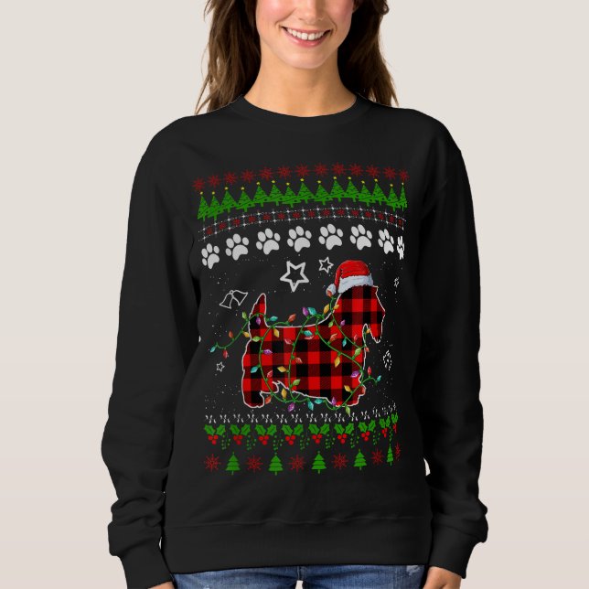 Scottish Terrier Dog Funny Xmas Ugly Sweater Chris Sweatshirt (Vorderseite)
