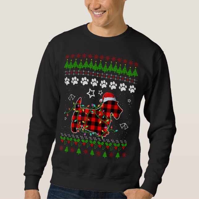 Scottish Terrier Dog Funny Xmas Ugly Sweater Chris Sweatshirt (Vorderseite)