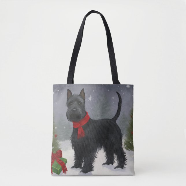 Scottish Terrier Dog in Snow Christmas (Vorderseite)