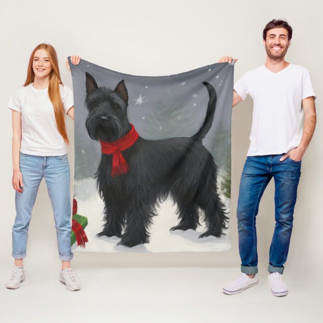 Scottish Terrier Dog in Snow Christmas Fleecedecke (Beispiel)