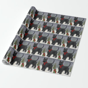 Scottish Terrier Dog in Snow Christmas Geschenkpapier