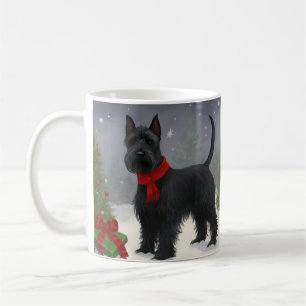 Scottish Terrier Dog in Snow Christmas Kaffeetasse