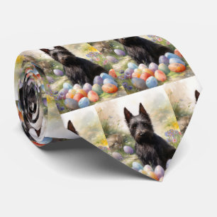 Scottish Terrier Dog mit Ostereier Holiday Krawatte