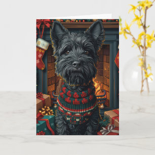 Scottish Terrier Dog mit Weihnachtsgeschenken Karte