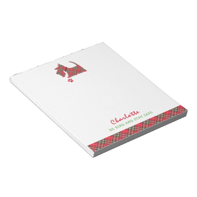 Scottish Terrier Dog Niedlich Personalisiert Notizblock (angewinkelt)
